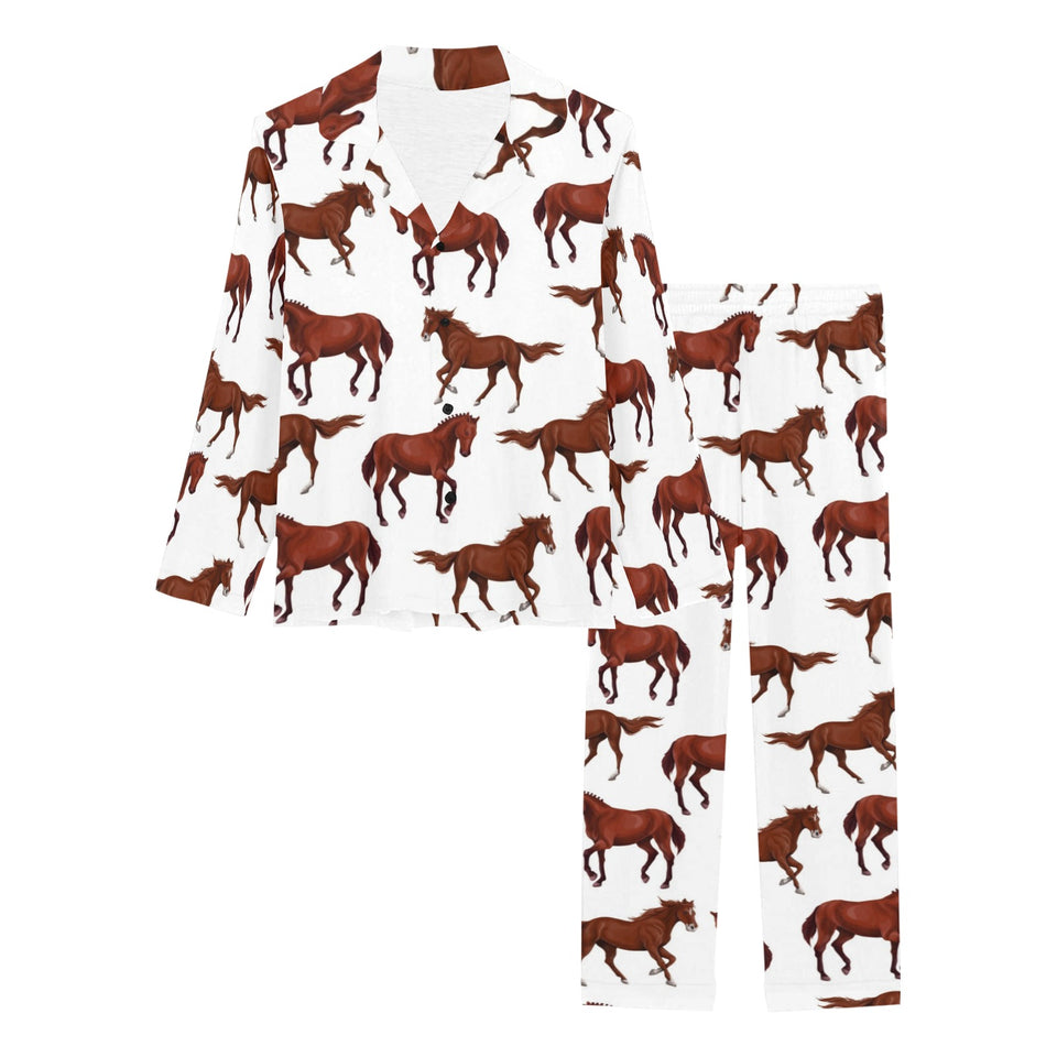 Horses running pattern background Women's Long Pajama Set