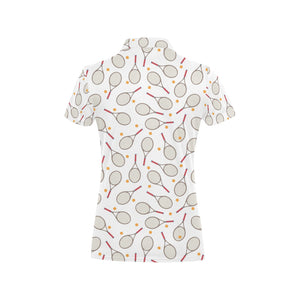 Tennis Pattern Print Design 04 Women's All Over Print Polo Shirt