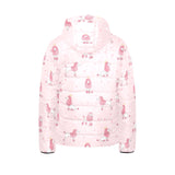 Poodle dog pink color theme Kids' Boys' Girls' Padded Hooded Jacket