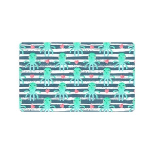 Cute octopuses heart striped background Doormat