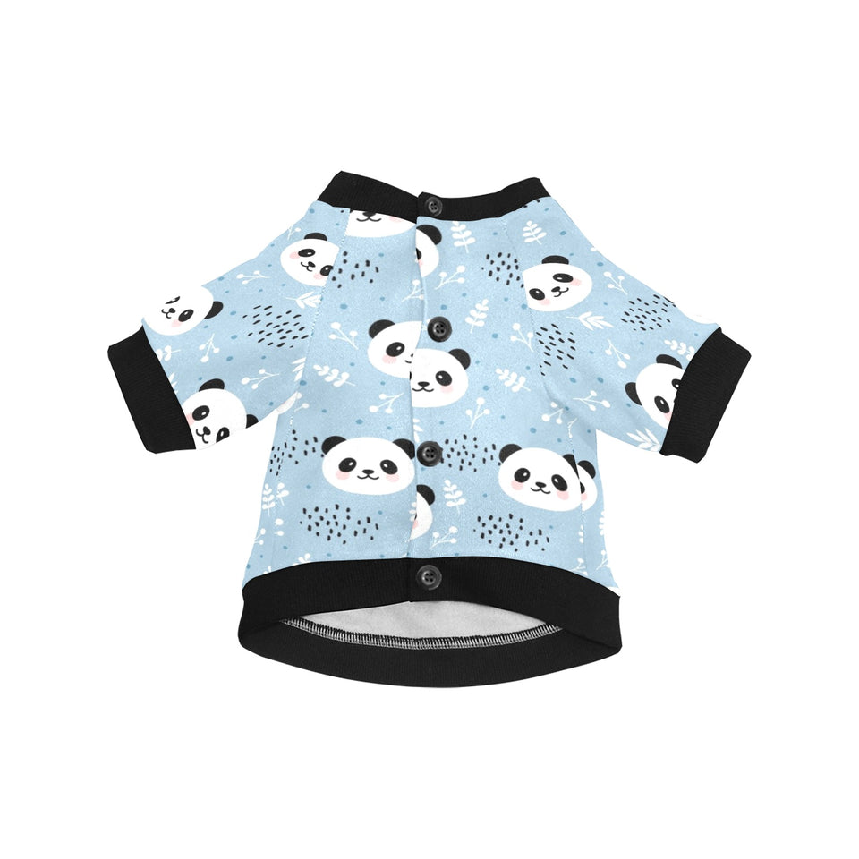 Cute panda pattern All Over Print Pet Dog Round Neck Fuzzy Shirt