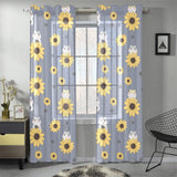Cute hamster sunflower pattern background Gauze Curtain