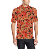 Fire flame pattern Men's All Over Print Polo Shirt