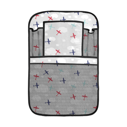 Airplane cloud grey background Car Seat Back Organizer