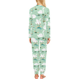 White swan lake pattern Women's All Over Print Pajama Set