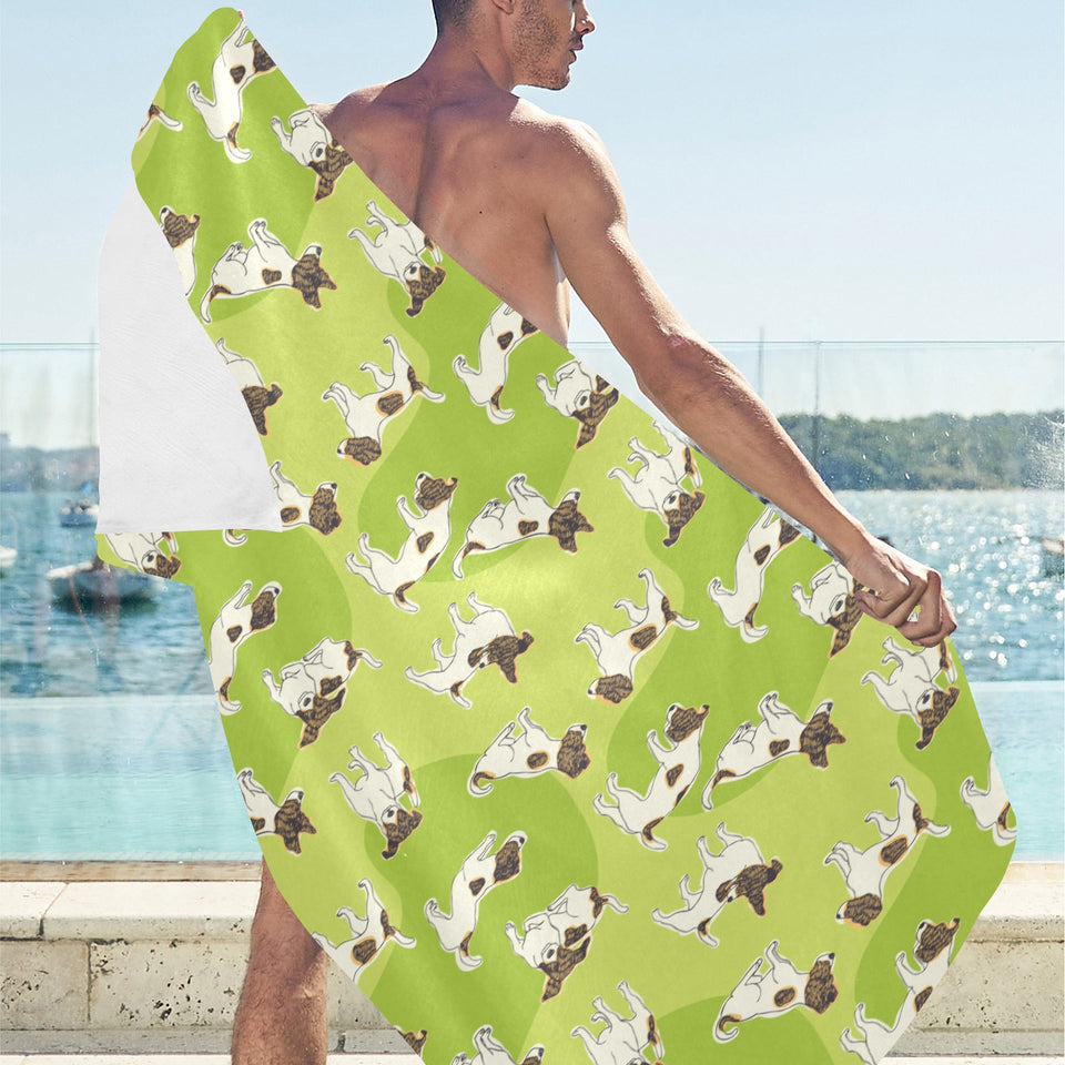 Jack Russel Pattern Print Design 01 Beach Towel