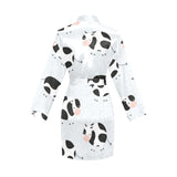 Cute cows pattern Women's Long Sleeve Belted Night Robe