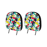 watercolor bowling ball pins Car Headrest Cover