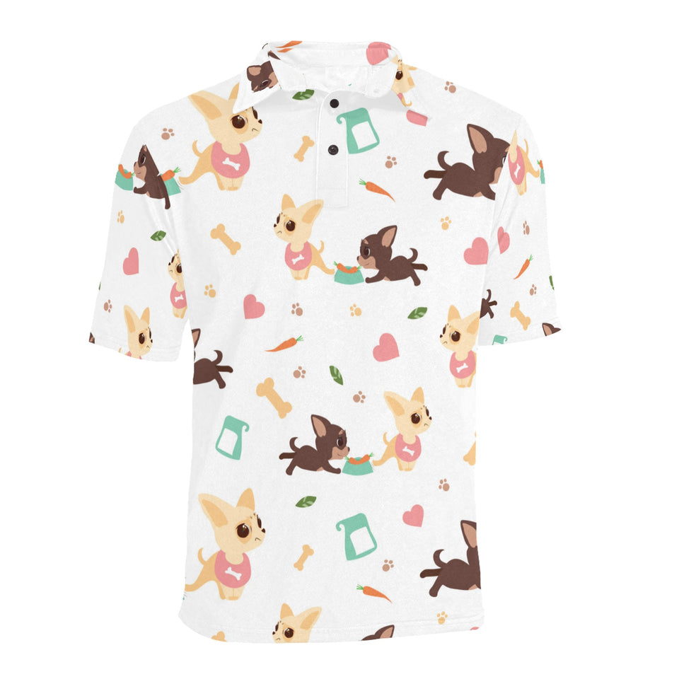 Cute Chihuahua puppie pattern Men's All Over Print Polo Shirt