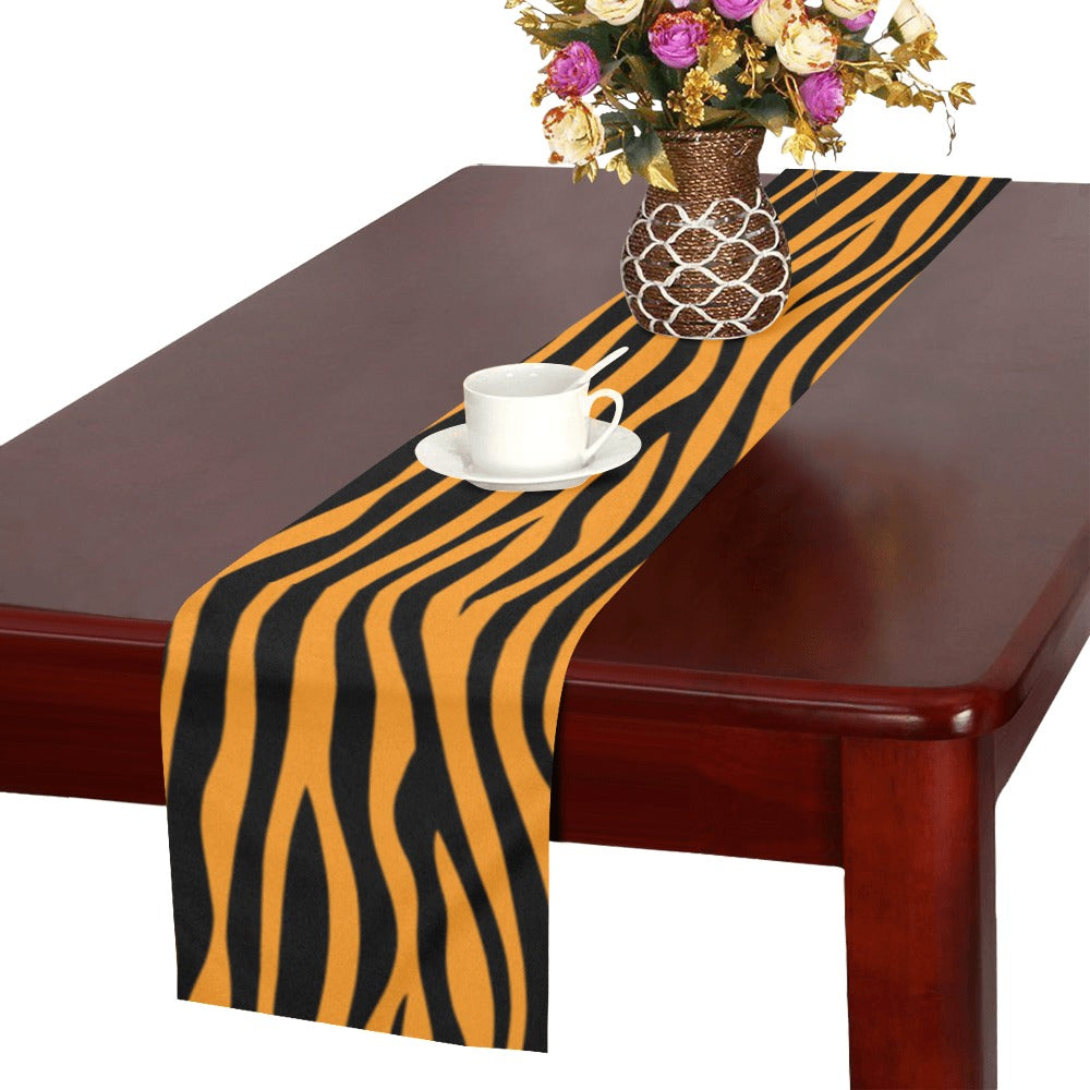 Bengal tigers skin print pattern background Table Runner