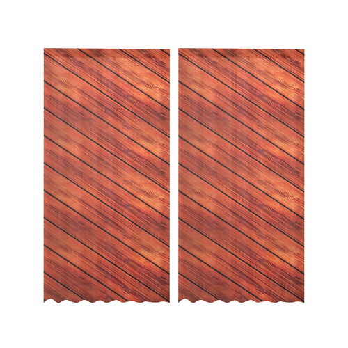 Wood Printed Pattern Print Design 03 Gauze Curtain