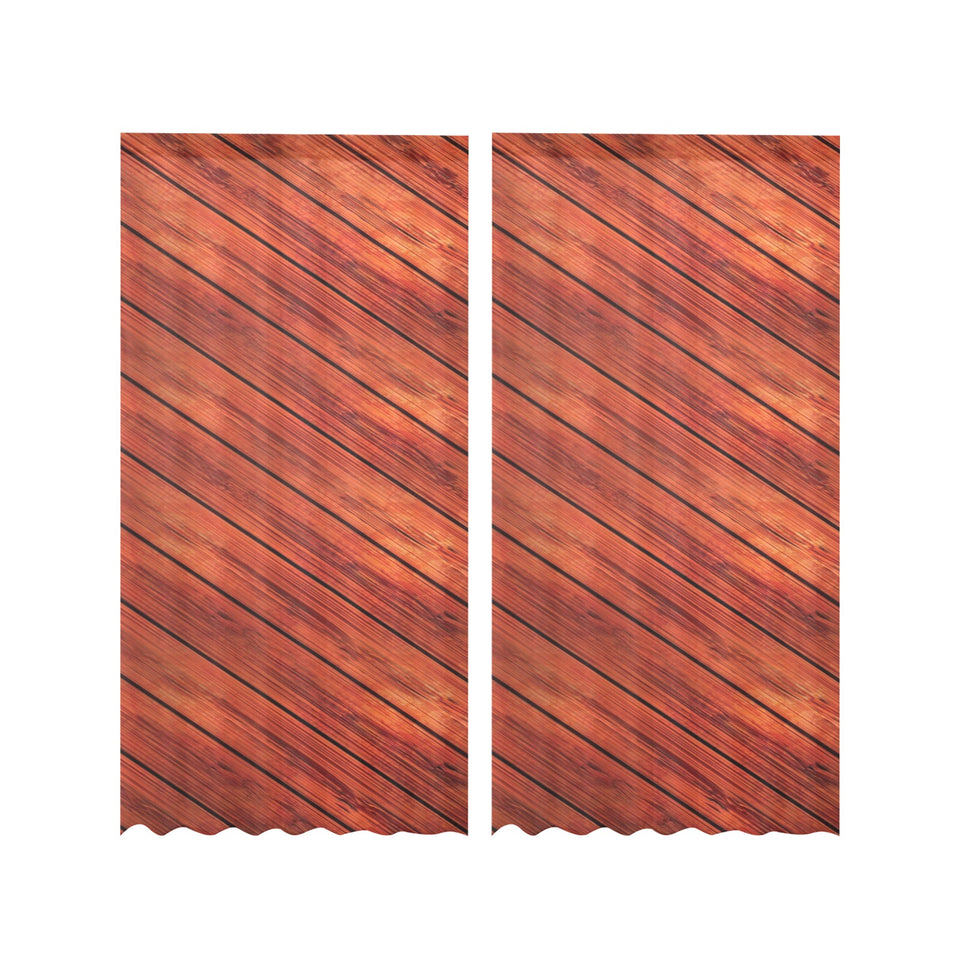 Wood Printed Pattern Print Design 03 Gauze Curtain