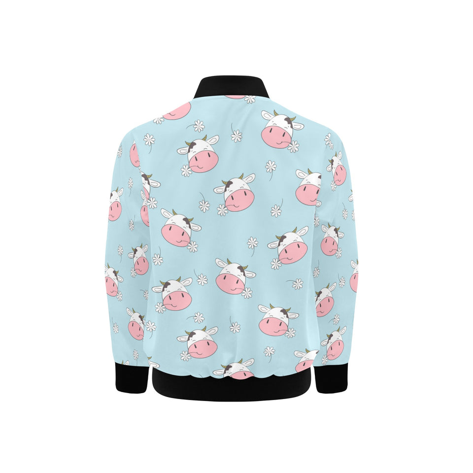 Cute cow flower pattern Kids' Boys' Girls' Bomber Jacket
