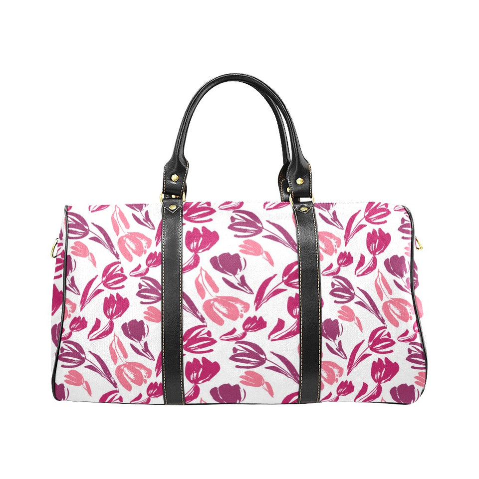 pink sketch tulip pattern Travel Bag