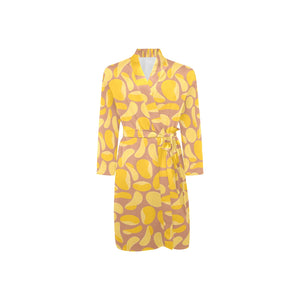 Potato Chips Pattern Print Design 01 Men's Long Sleeve Belted Night Robe