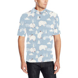 Cute polar bears Christmas decoration pattern Men's All Over Print Polo Shirt