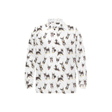 Chihuahua dog pattern Men's Long Sleeve Polo Shirt