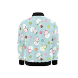 Cute snowman snowflake pattern Kids' Boys' Girls' Bomber Jacket