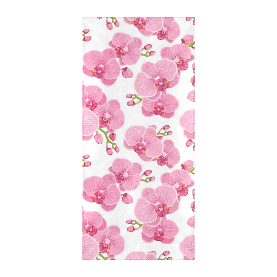pink purple orchid pattern background Beach Towel