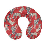 Zebra abstract red background U-Shaped Travel Neck Pillow