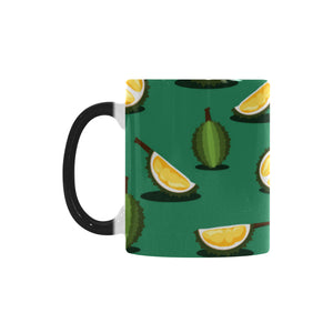 Durian pattern green background Morphing Mug Heat Changing Mug