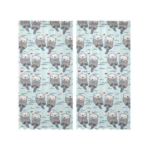 Lovely Sea Otter Pattern Gauze Curtain