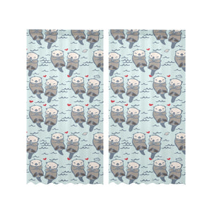 Lovely Sea Otter Pattern Gauze Curtain