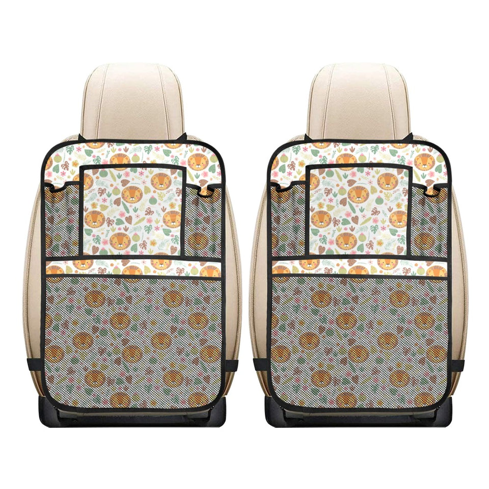 Lion Pattern Print Design 04 Car Seat Back Organizer