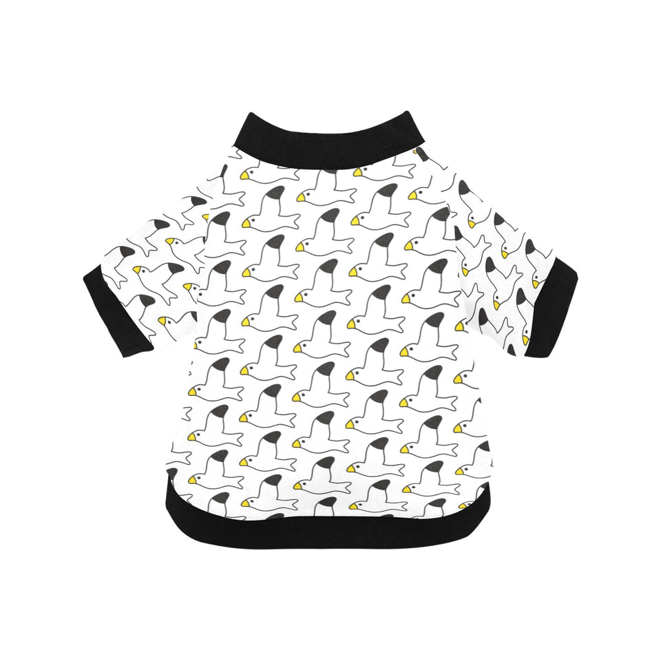 Seagull Pattern Print Design 05 All Over Print Pet Dog Round Neck Fuzzy Shirt