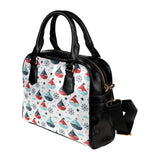 Cute color paper sailboat pattern Shoulder Handbag