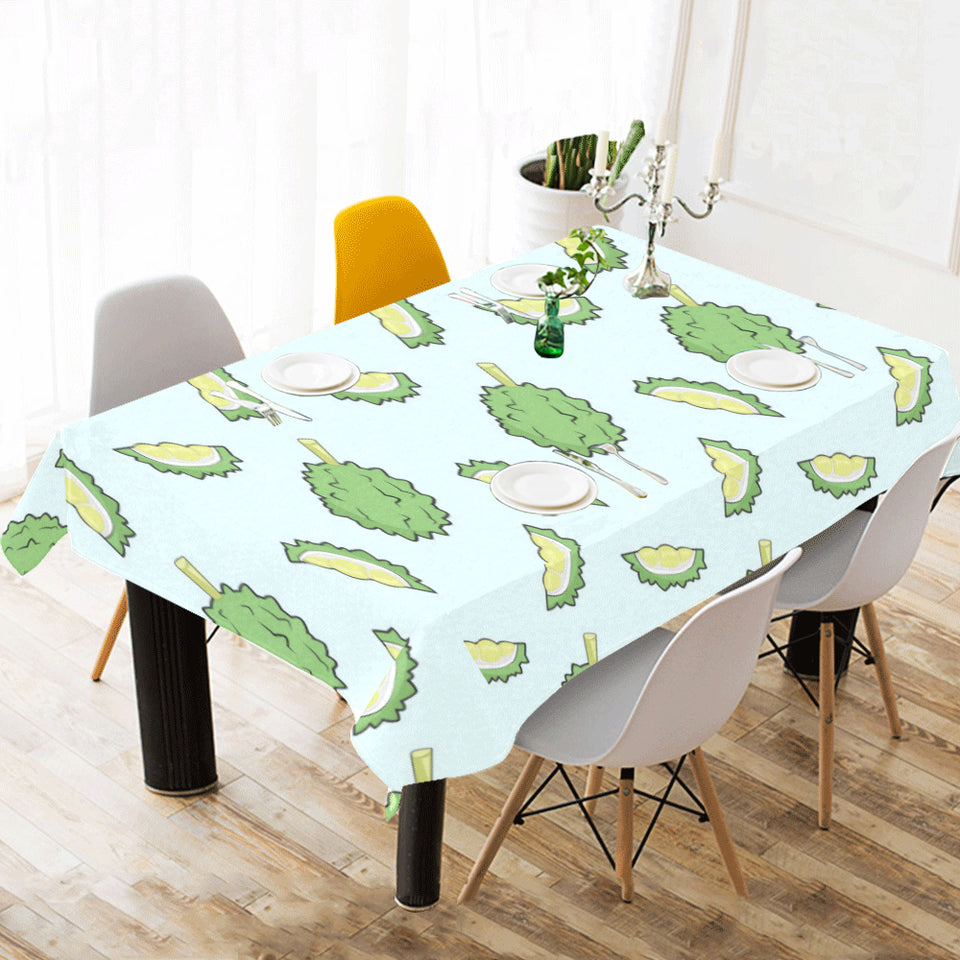 Durian pattern blue background Tablecloth