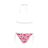 cherry flower pattern pink background Sexy Bikinis Two-Piece Swimsuits
