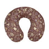 Coffee bean flower pattern U-Shaped Travel Neck Pillow