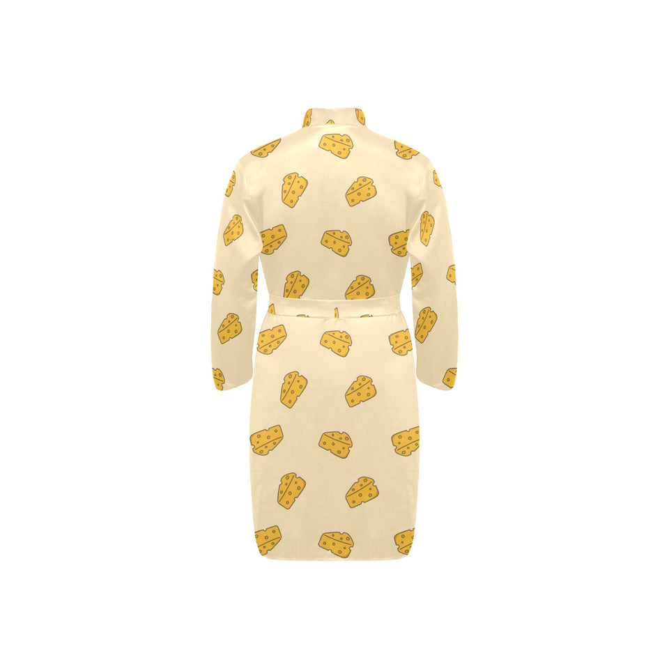 Cheese pattern Men's Long Sleeve Belted Night Robe
