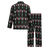 Deer Christmas new year pattern argyle Men's Long Pajama Set