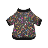 Music Notes Pattern Print Design 02 All Over Print Pet Dog Round Neck Fuzzy Shirt