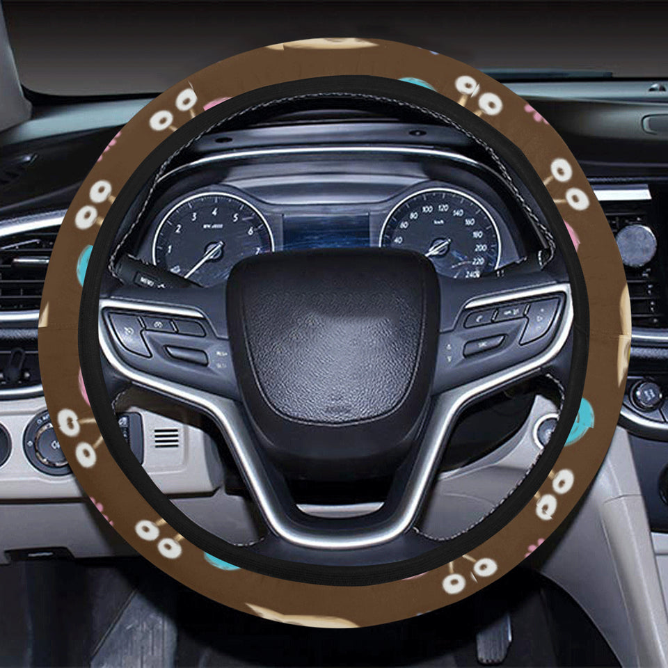 Snail Pattern Print Design 03 Car Steering Wheel Cover