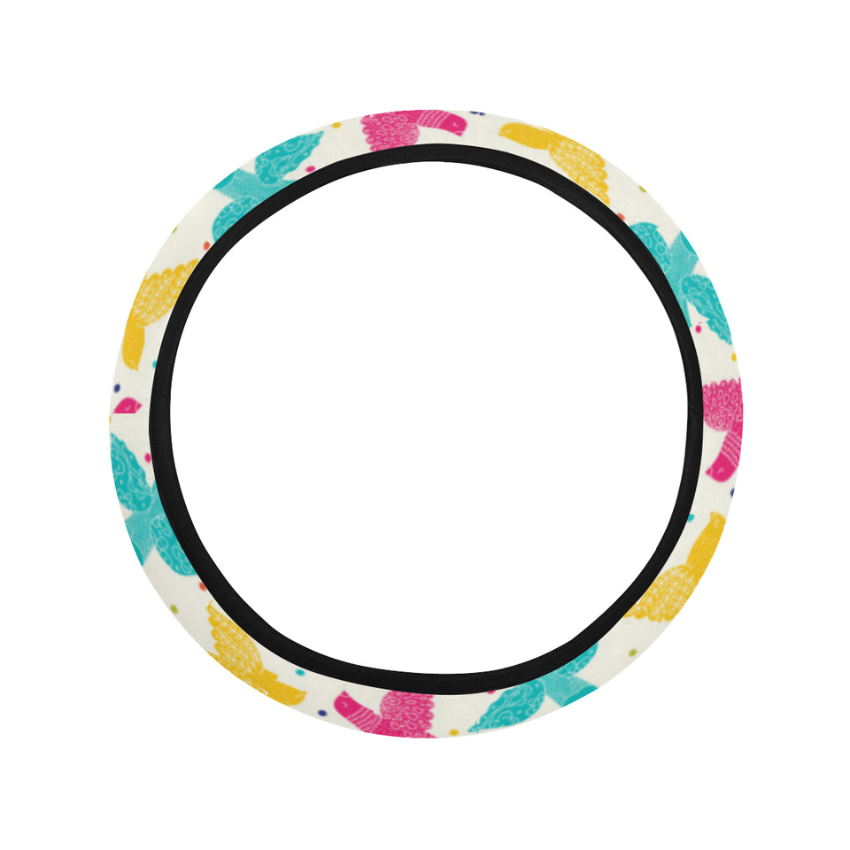 Pigeon Pattern Print Design 01 Car Steering Wheel Cover