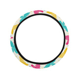 Pigeon Pattern Print Design 01 Car Steering Wheel Cover