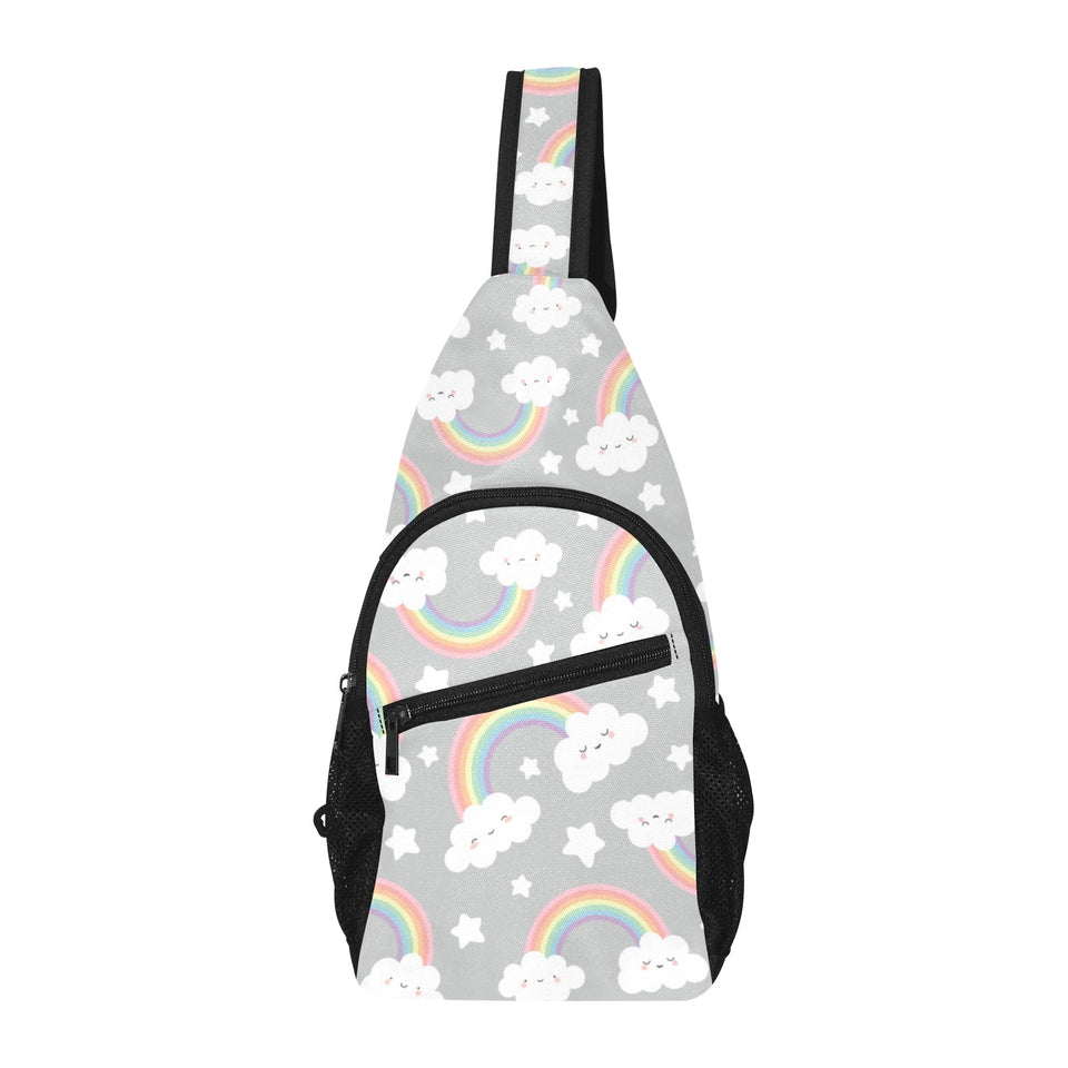Cute rainbow clound star pattern All Over Print Chest Bag