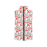 Red mushroom dot pattern Women's Padded Vest