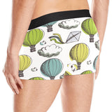 Hot Air Balloon Bird Cloud Pattern Men's All Over Print Boxer Briefs Men's Underwear