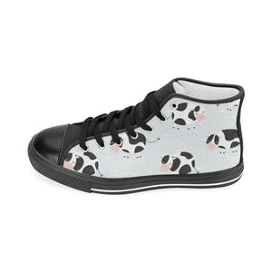 Cute cows pattern Women's High Top Canvas Shoes Black