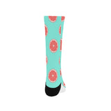 Grapefruit green background Crew Socks