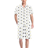 Seagull Pattern Print Design 05 Men's V-Neck Short Pajama Set