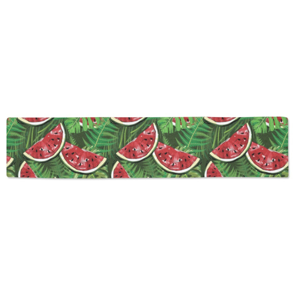 Watermelons tropical palm leaves pattern backgroun Table Runner