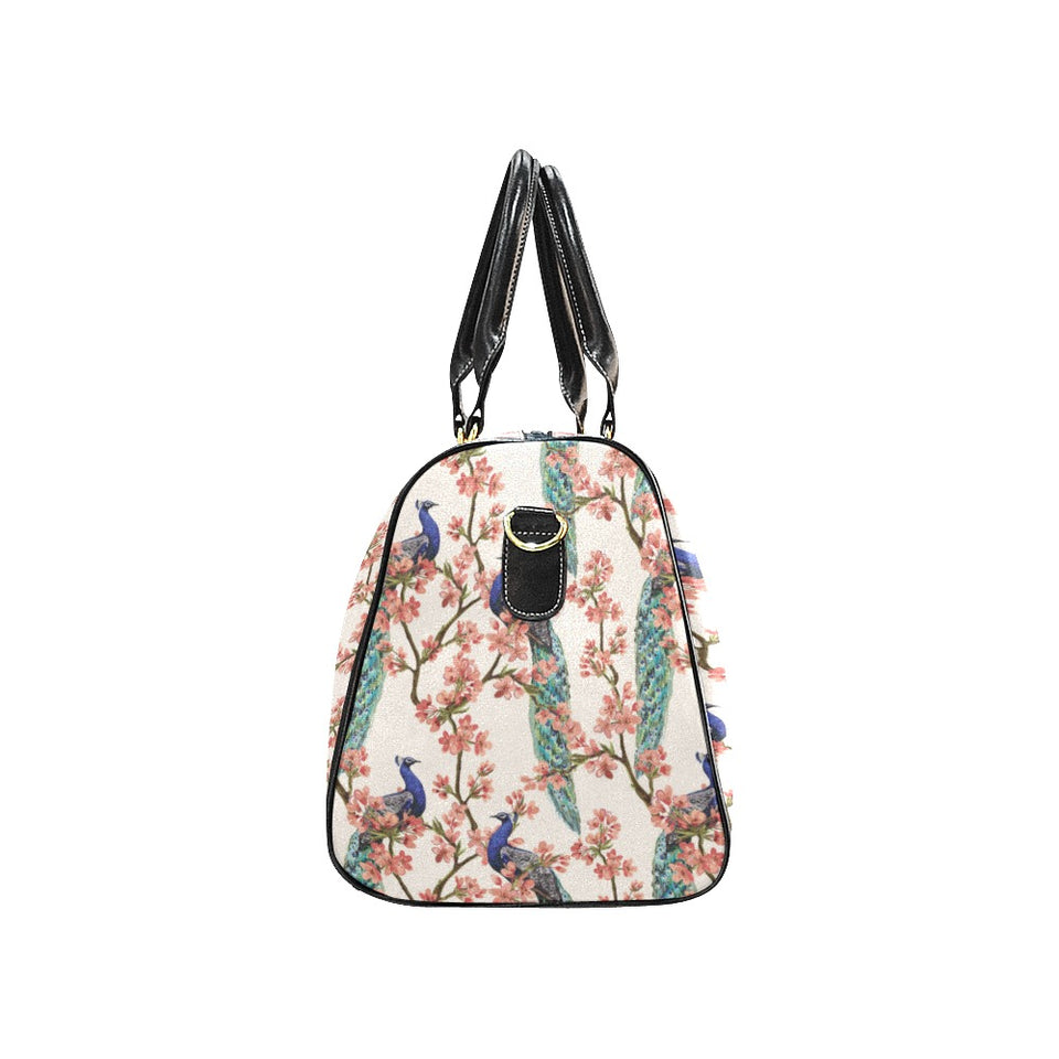 Peacock tropical flower pattern Travel Bag