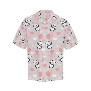 Cute panda ballon heart pattern Men's All Over Print Hawaiian Shirt