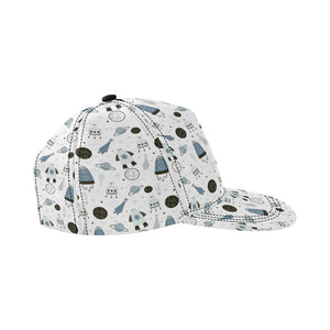 Hand drawn space elements space rocket star planet All Over Print Snapback Cap