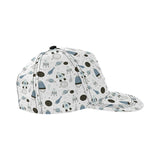 Hand drawn space elements space rocket star planet All Over Print Snapback Cap